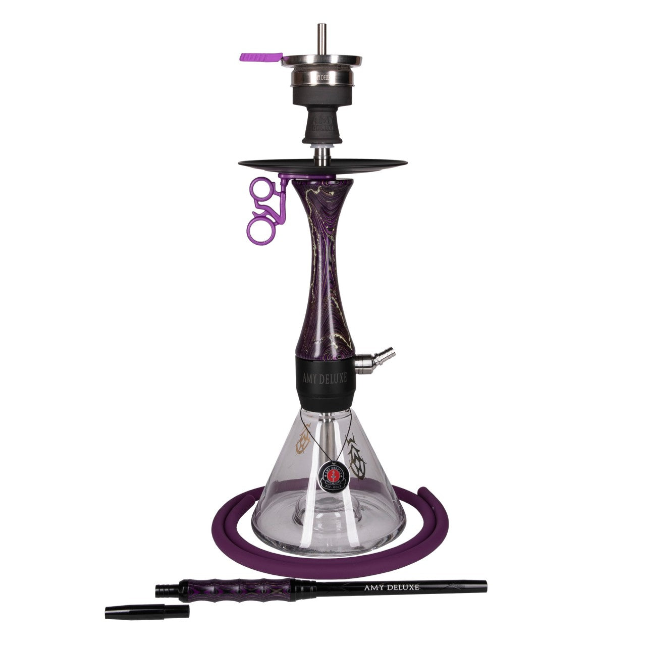 Amy Deluxe German hookah shisha set,Woodica 105.02, column that glows in the dark