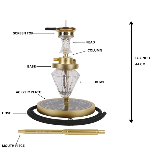 Amy Deluxe German hookah shisha set, 1500 Alu Crystal