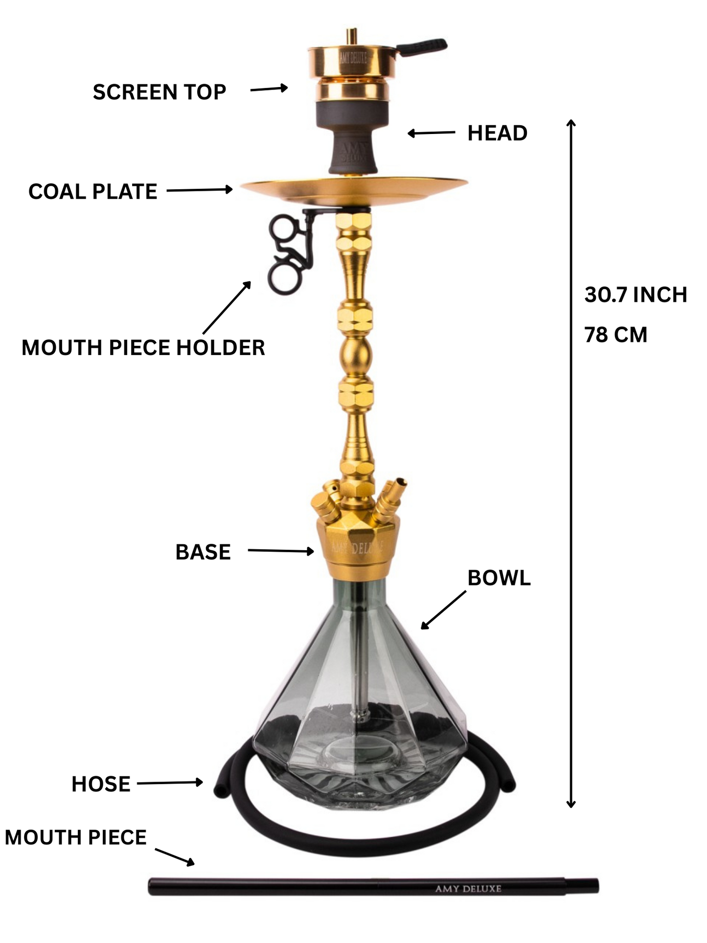 Amy Deluxe German hookah shisha set, 063 Alu Diamond