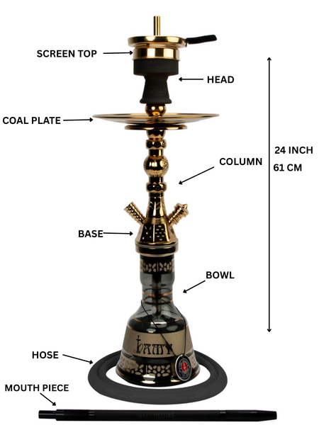 Amy Deluxe German hookah shisha set, Mini Kura 088.02, traditional Egyptian style