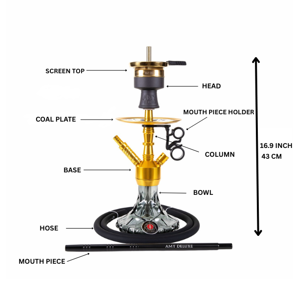 Amy Deluxe German hookah shisha set, 107.03 Alu Brilli S