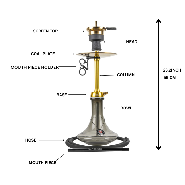 Amy Deluxe German hookah shisha set, 121.02 Alu Sleek S