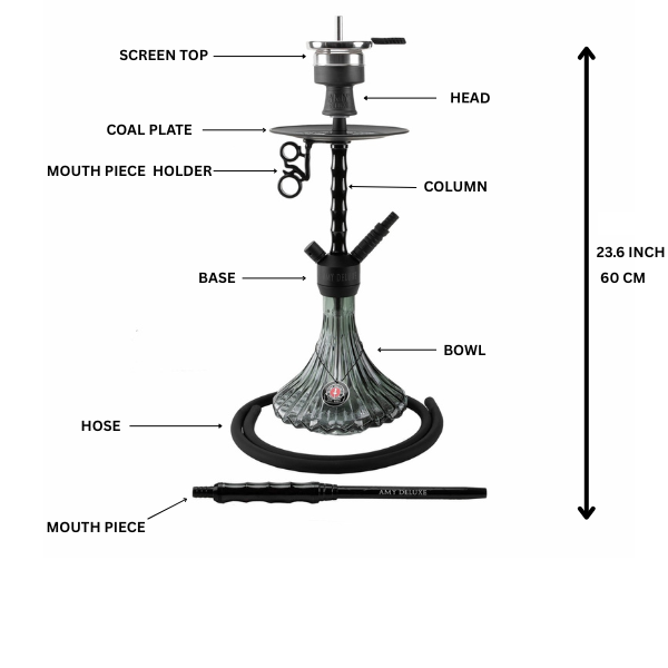 Amy Deluxe German hookah shisha set, 123.02 Alu Dervish S