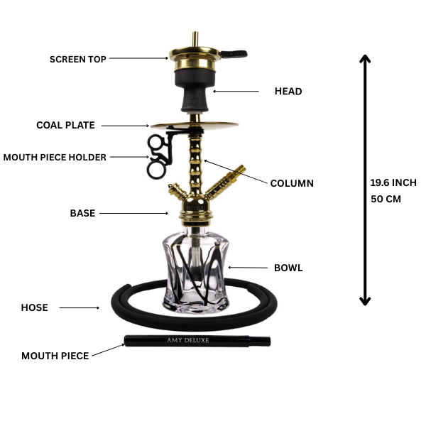 Amy Deluxe German hookah shisha set, 124.03 Alu Drum Mini