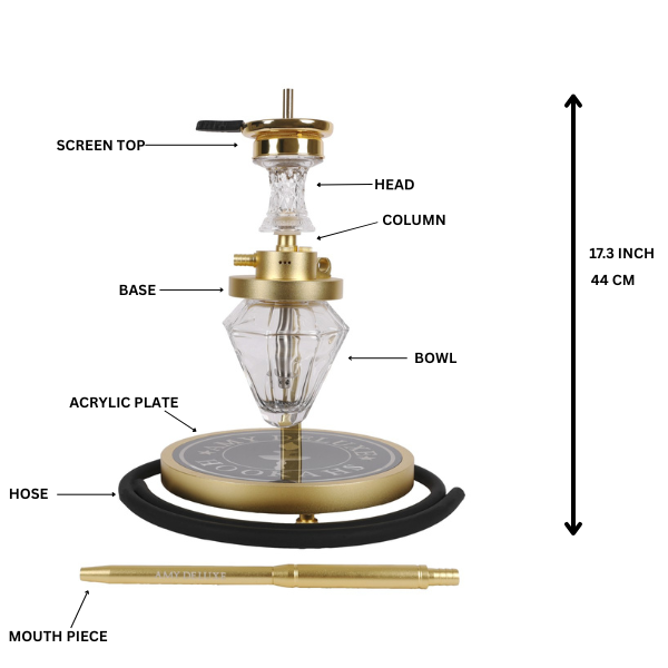 Amy Deluxe German hookah shisha set, 1500 Alu Crystal