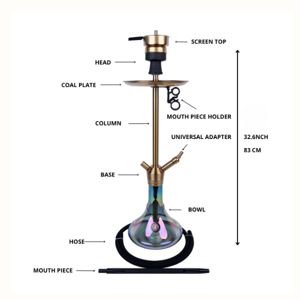 Amy Deluxe German hookah shisha set, ss09 Stick Steel Plus – amyusa