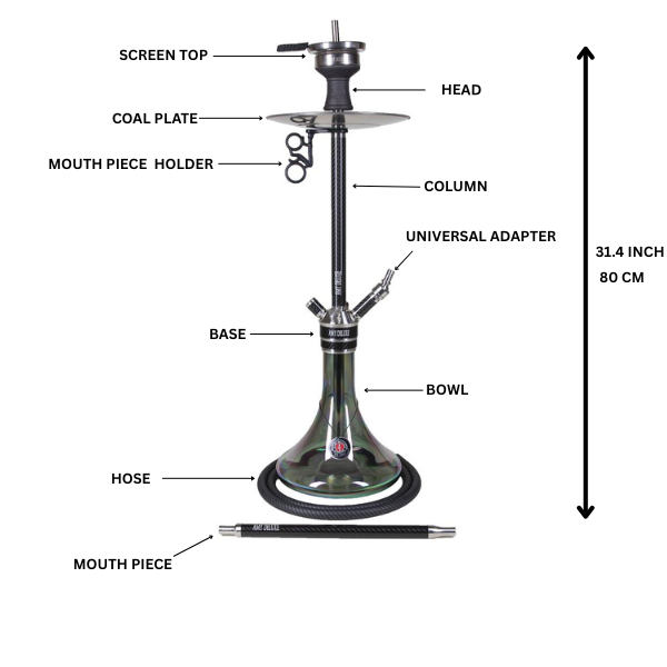 Amy Deluxe German hookah shisha set, ss21.01 Carbonica Force R