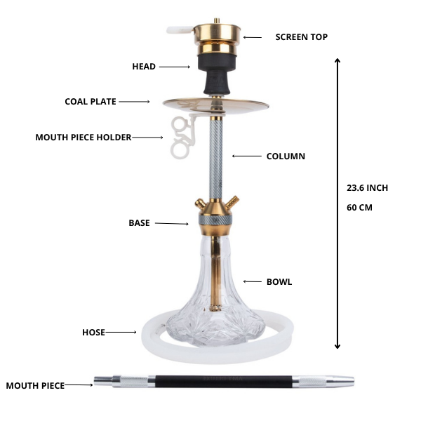 Amy Deluxe German Hookah Shisha Set, Carbonica Lucid S SS31.02