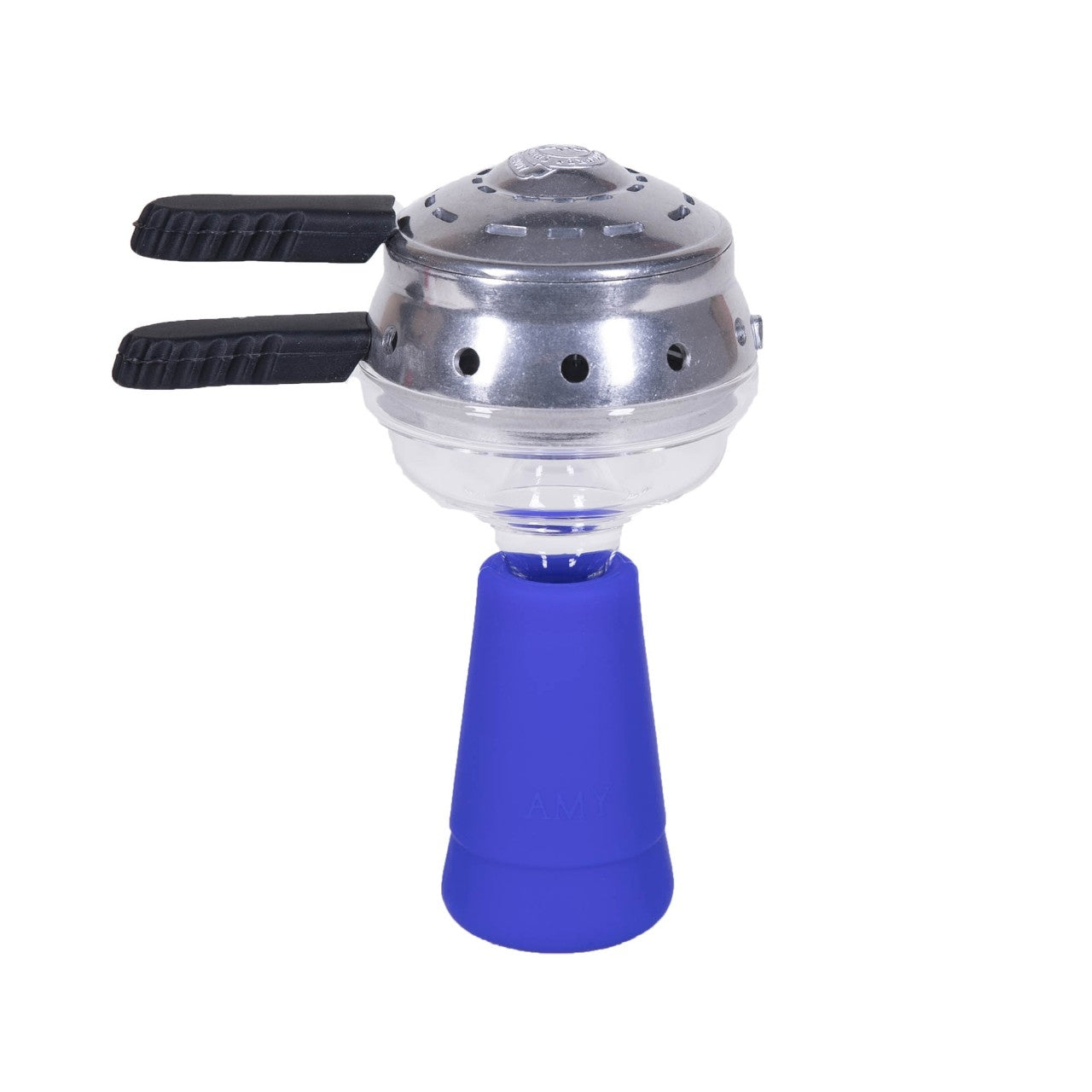 AMY Deluxe glass hookah shisha tobacco head with silicone-coated handle and smokebox GlasSi002