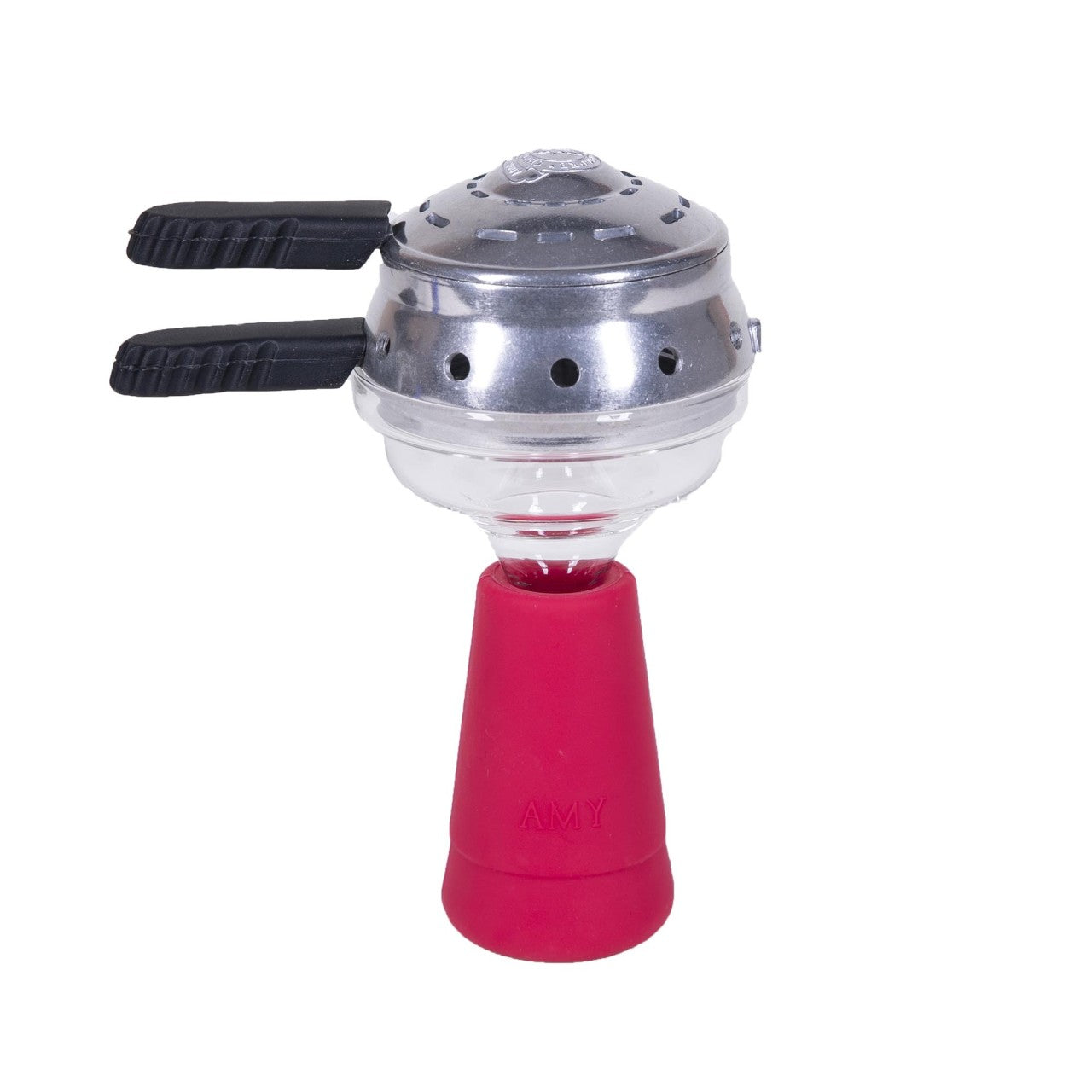 AMY Deluxe glass hookah shisha tobacco head with silicone-coated handle and smokebox GlasSi002
