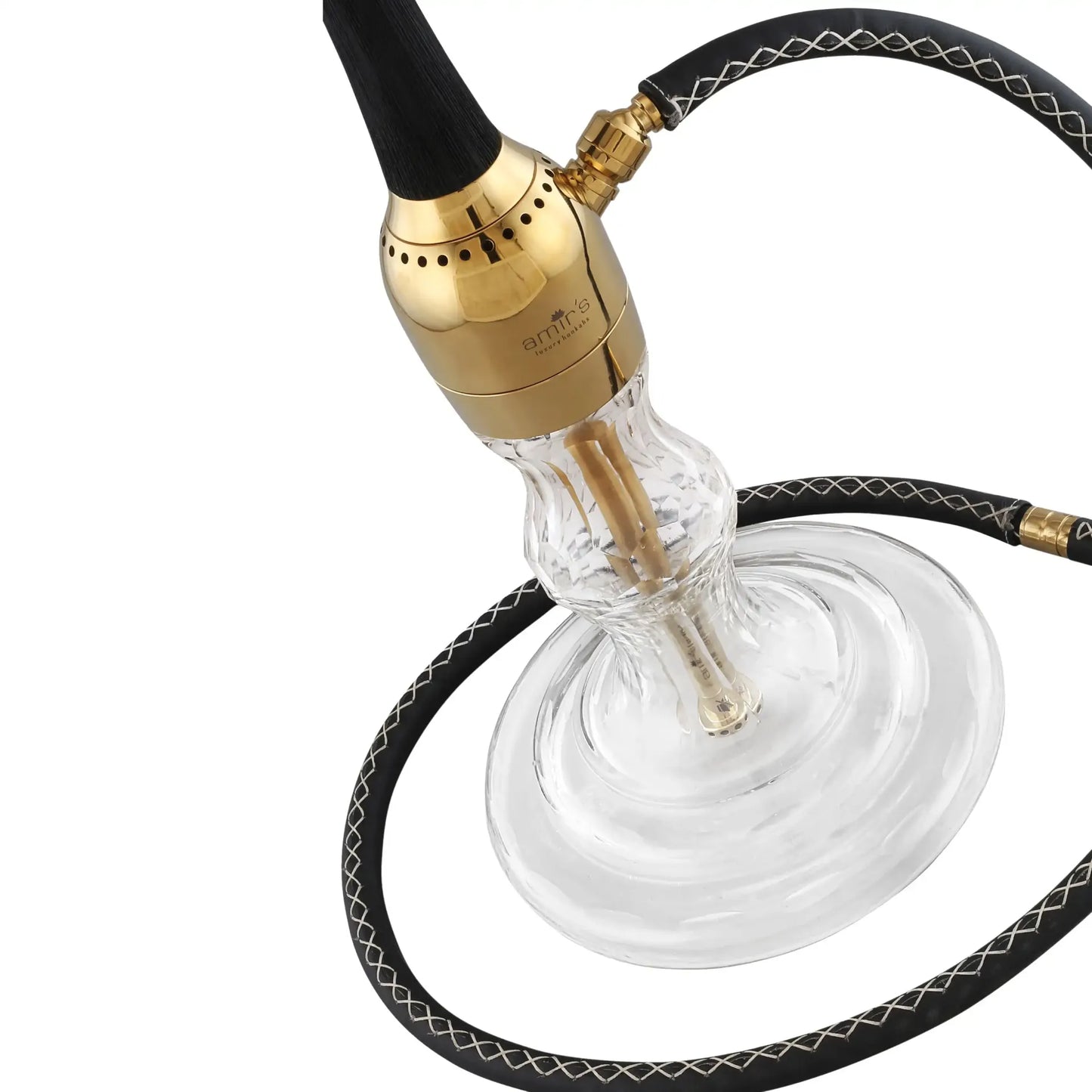 Amy Deluxe German hookah shisha set, Amir`s INDI V3.0 luxury leather/wood hookah